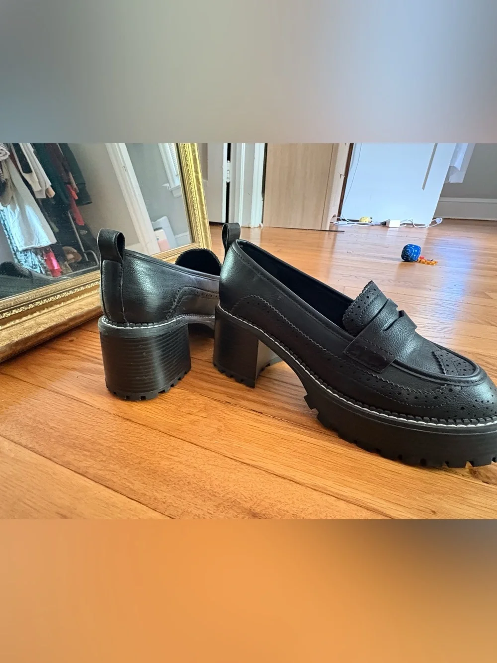 MIA Black Chunky Platform Loafers